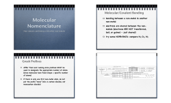 Lesson: Molecular Nomenclature