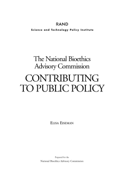 The National Bioethics Advisory Commission