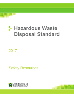 Hazardous Waste Disposal Standard - Safety Resources