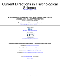 Prosocial Spending and Happiness