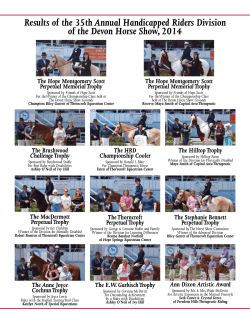 Results of the 35th Annual Handicapped Riders Division of the