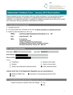 074 Mar25 2013 - College of Registered Psychotherapists of Ontario