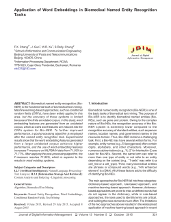 Application of Word Embeddings in Biomedical Named Entity