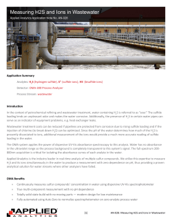 Measuring H2S and Ions in Wastewater