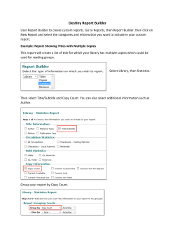 Destiny Report Builder