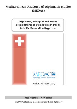 Objectives, principles and recent developments of Swiss Foreign