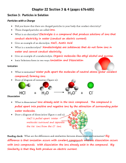HCl + H2O H3O + Cl