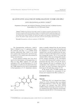 quantitative analysis of nofrloxacin by 1h nmr and hplc