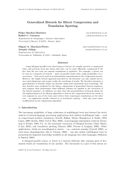 Generalized Biwords for Bitext Compression and Translation Spotting