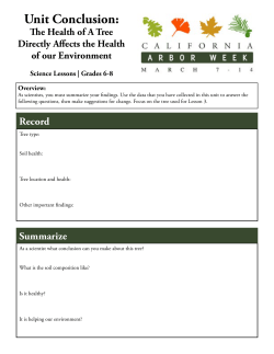 Unit Conclusion - California Arbor Week