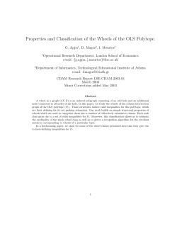 Properties and Classification of the Wheels of the OLS Polytope.