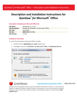 Description and Installation Instructions for Quicklaw for Microsoft