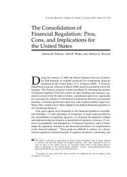The Consolidation of Financial Regulation: Pros, Cons