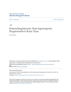 Entrenching Interests: State Supermajority Requirements to Raise