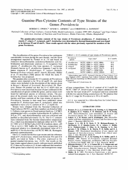 Guanine-Plus-Cytosine Contents of Type Strains of the Genus