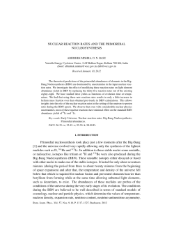 Nuclear reaction rates and the primordial nucleosynthesis