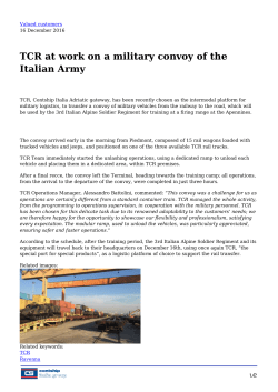 TCR at work on a military convoy of the Italian Army