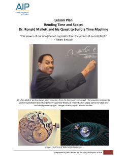 Lesson Plan Bending Time and Space