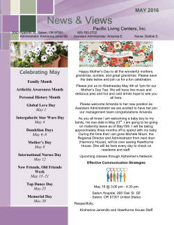 May 2016 - Hawthorne House of Salem