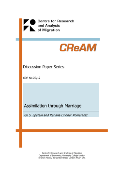 Assimilation through Marriage - Centre for Research and Analysis of
