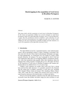 Bootstrapping in the acquisition of word stress in Brazilian Portuguese