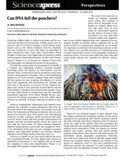 Can DNA foil the poachers?