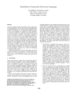 Parallelism in Sequential Functional Languages