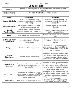 Culture Traits - Cobb Learning