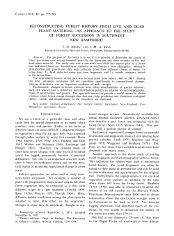Reconstructing Forest History from Live and Dead Plant Material-