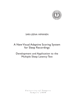 A New Visual Adaptive Scoring System for Sleep