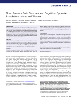 Blood Pressure, Brain Structure, and Cognition: Opposite