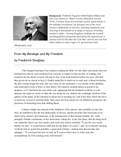 From ​My Bondage and My Freedom by Frederick Douglass