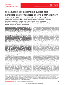 Molecularly self-assembled nucleic acid nanoparticles for targeted