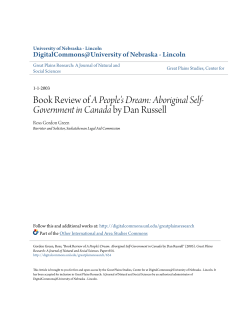 Book Review of A People`s Dream: Aboriginal Self