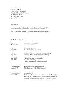Lisa R. Gladson Department of Economics John Cook School of
