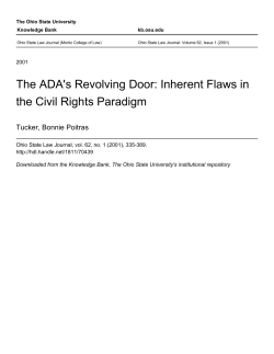 The ADA`s Revolving Door: Inherent Flaws in the Civil Rights