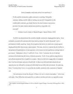 Power, Sympathy, and Cruelty in the Tristia and Henry V