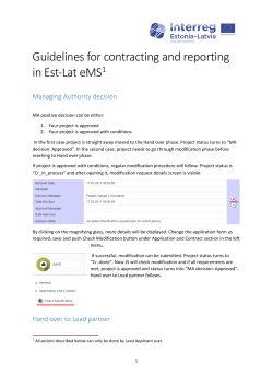Guidelines for contracting and reporting in Est