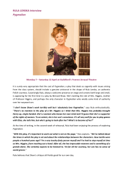 RULA LENSKA Interview Pygmalion