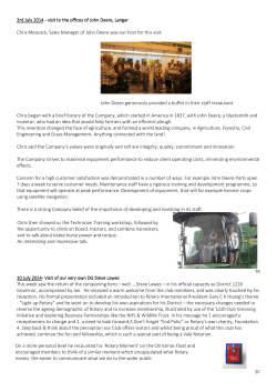 3rd July 2014 - visit to the offices of John Deere, Langar Chris