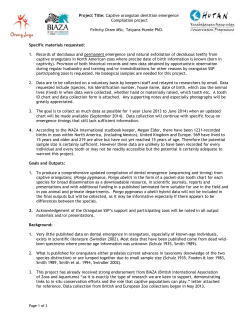 Project Title: Captive orangutan dentition emergence Compilation