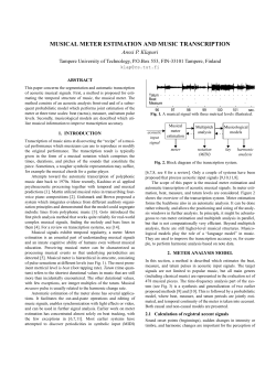 MUSICAL METER ESTIMATION AND MUSIC TRANSCRIPTION