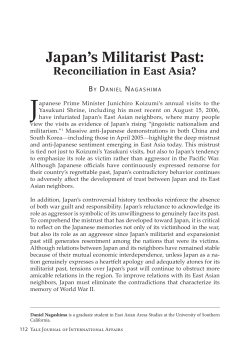 Japan`s Militarist Past - Yale Journal of International Affairs