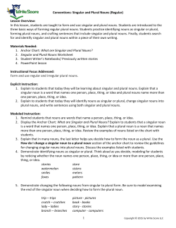 Singular and Plural Nouns