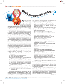 POSTERMINARIES What`s your materials quotient