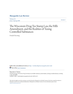 The Wisconsin Drug Tax Stamp Law, the Fifth Amendment, and the