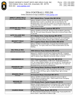 2016 FOOTBALL FIELDS