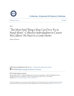 The Most Fatal Thing a Man Can Do is Try to Stand Alone