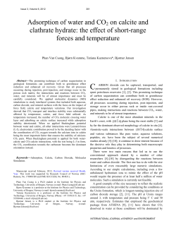 Adsorption of water and CO2 on calcite and clathrate hydrate: the
