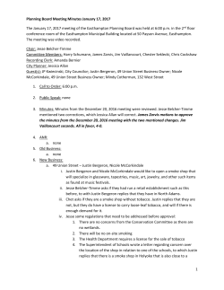 1 Planning Board Meeting Minutes January 17, 2017 The January